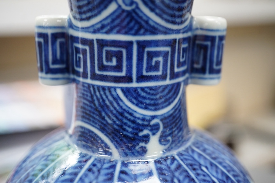 A Chinese blue and white arrow vase, Qianlong mark and of the period (1736-95)